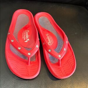 Tony Littles Cheeks Red Sandals with Rhinestones